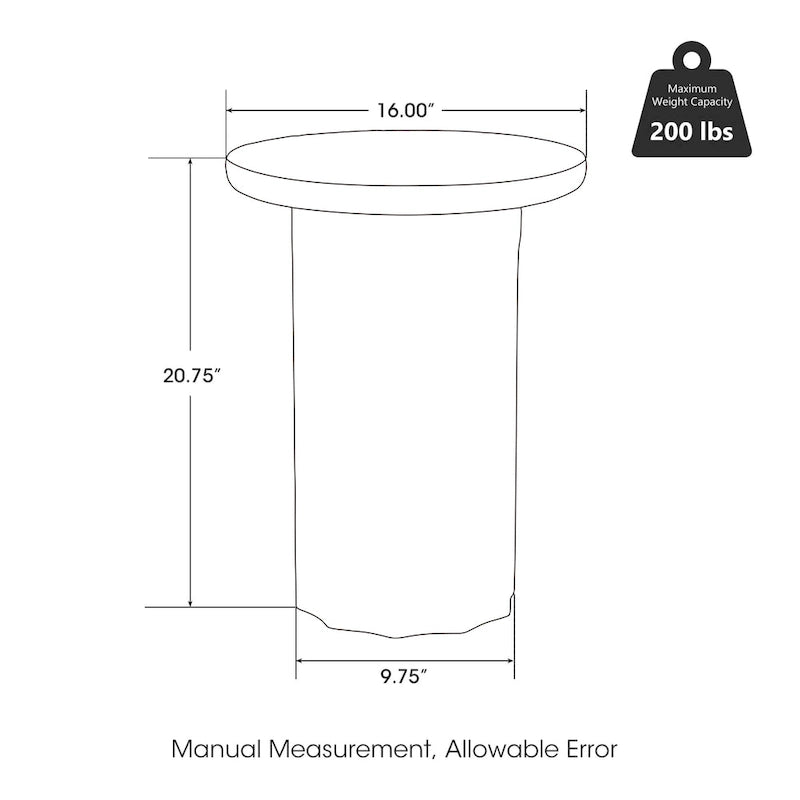 Glitzhome 20.75H Modern MGO Faux Marble Side Table