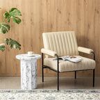 Glitzhome 20.75H Modern MGO Faux Marble Side Table