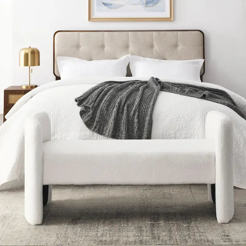 GDFStudio - Harper H-Frame Polyester Upholstered Bench with Modern Versatile Design