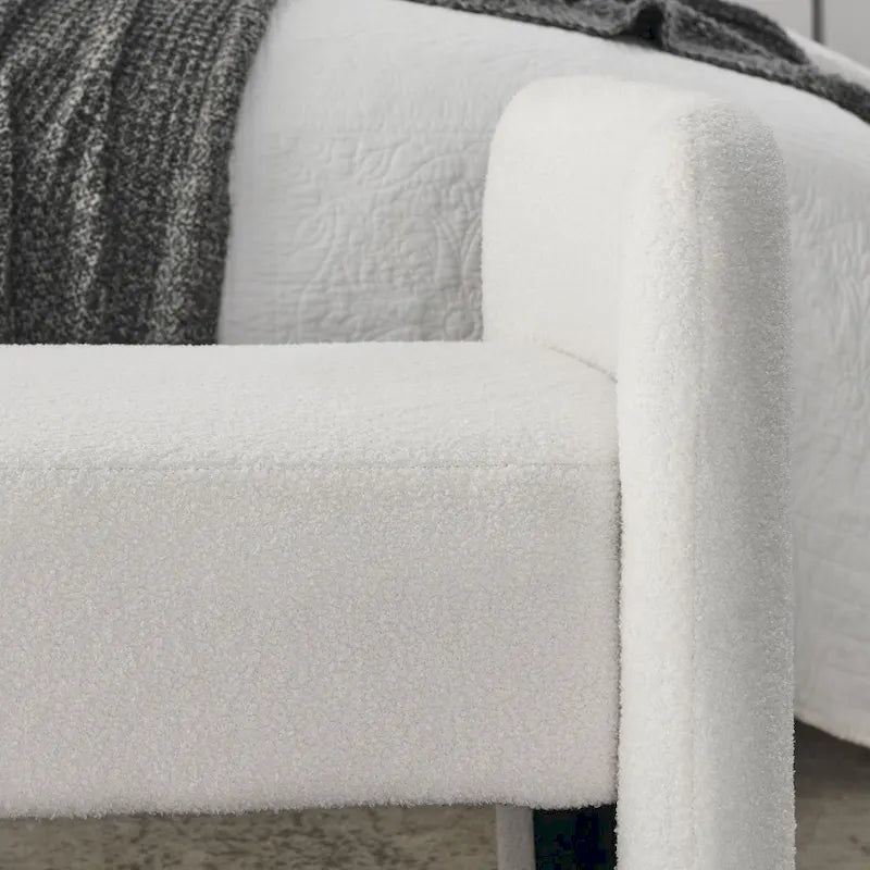 GDFStudio - Harper H-Frame Polyester Upholstered Bench with Modern Versatile Design