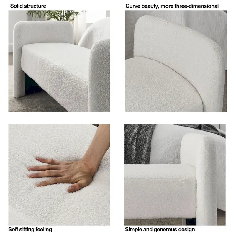 GDFStudio - Harper H-Frame Polyester Upholstered Bench with Modern Versatile Design