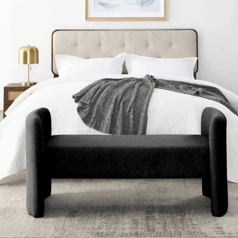 GDFStudio - Harper H-Frame Polyester Upholstered Bench with Modern Versatile Design