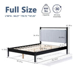 Christopher Knight Home Full size Wood Platform Bed Frame with Fluffy Soft Headboard