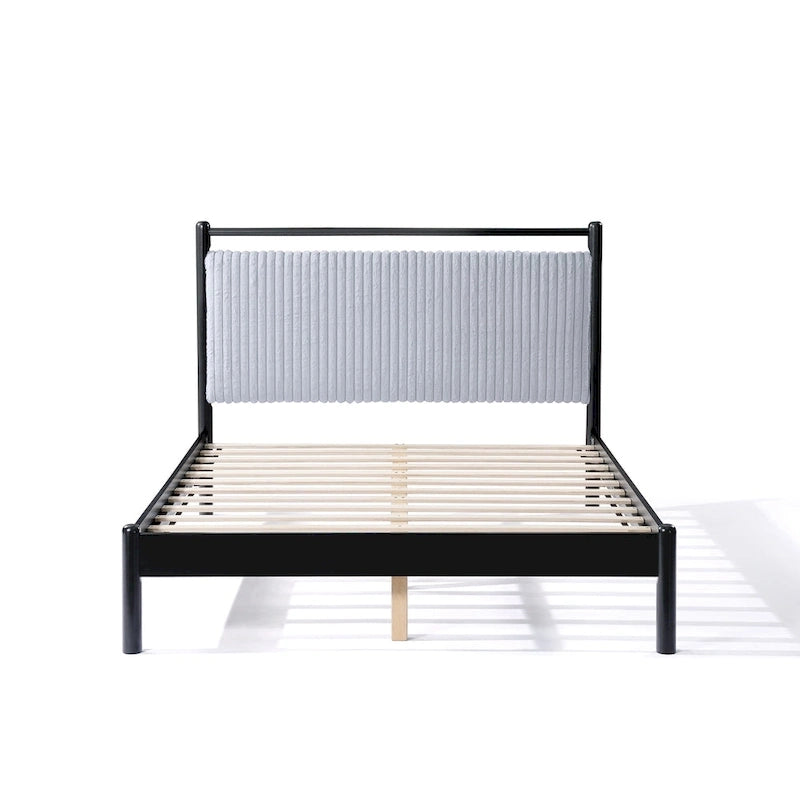 Christopher Knight Home Full size Wood Platform Bed Frame with Fluffy Soft Headboard
