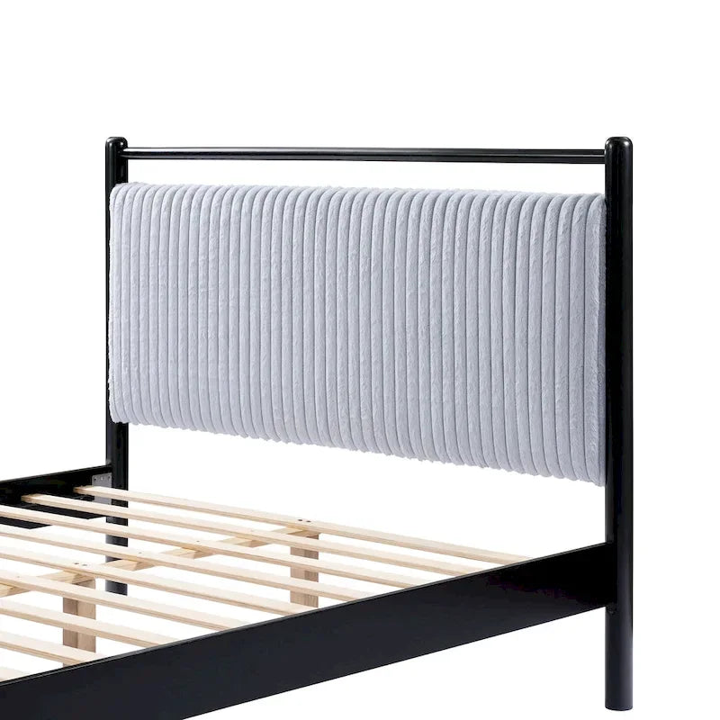 Christopher Knight Home Full size Wood Platform Bed Frame with Fluffy Soft Headboard