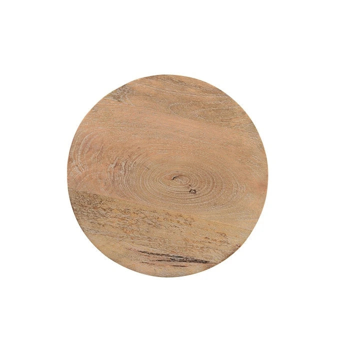 Natural & Brown Round Wood End Table - 16"