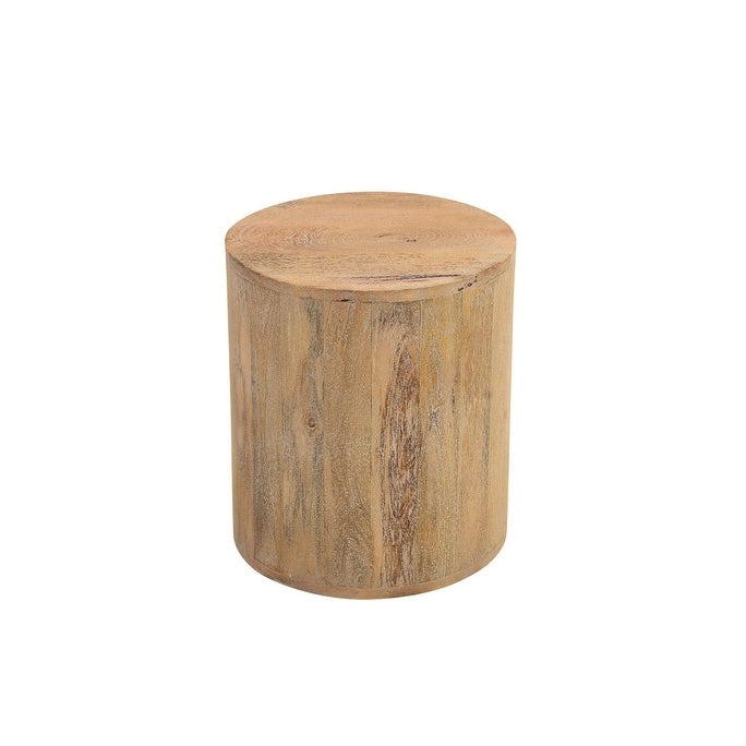 Natural & Brown Round Wood End Table - 16"