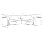 Cypress 107W Power Reclining Sectional Sofa Couch