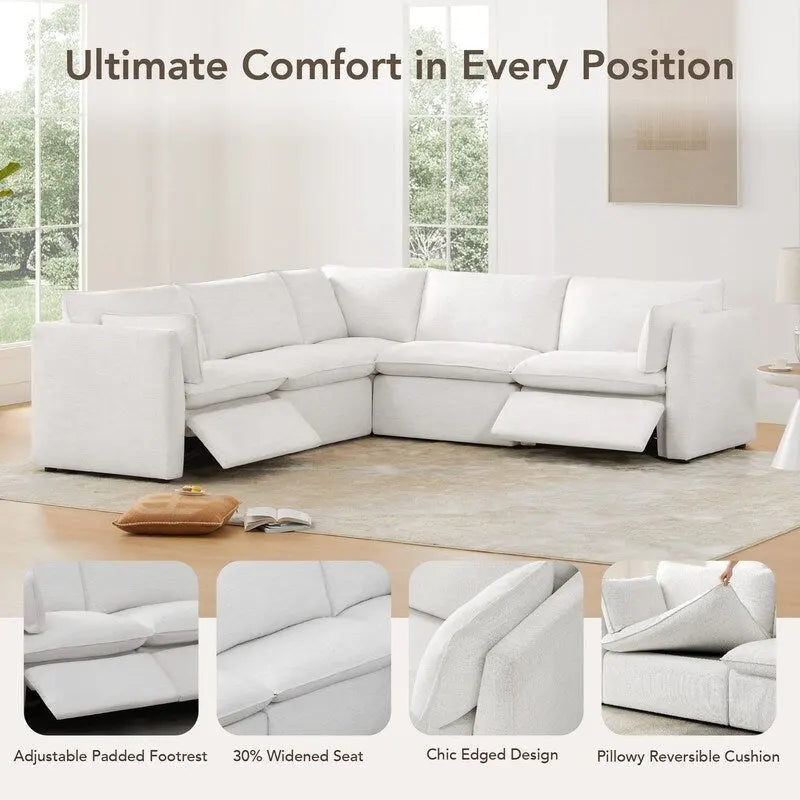 Cypress 107W Power Reclining Sectional Sofa Couch