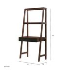 Modern Ladder Study Desk with Single Drawer and Built In Shelves, for Small Spaces or Custom Home Office
