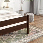 Twin Bed with Headboard & Footboard, Espresso, Space-Saving Design with Storage