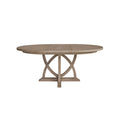 54 Round Expandable Table W/ 4 Chairs and Cement Top Server 6PC