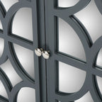 Firwood Mirror Finished Double Door Cabinet, Charcoal Grey