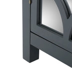 Firwood Mirror Finished Double Door Cabinet, Charcoal Grey