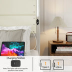 HEBZON Queen Size Bed Frame White MDF+Metal with Upholstered Headboard and 4 Storage Drawers