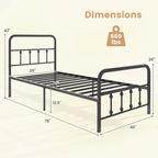 Costway Full/Queen/King Size Bed Frame with Headboard Under Bed