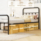 Costway Full/Queen/King Size Bed Frame with Headboard Under Bed
