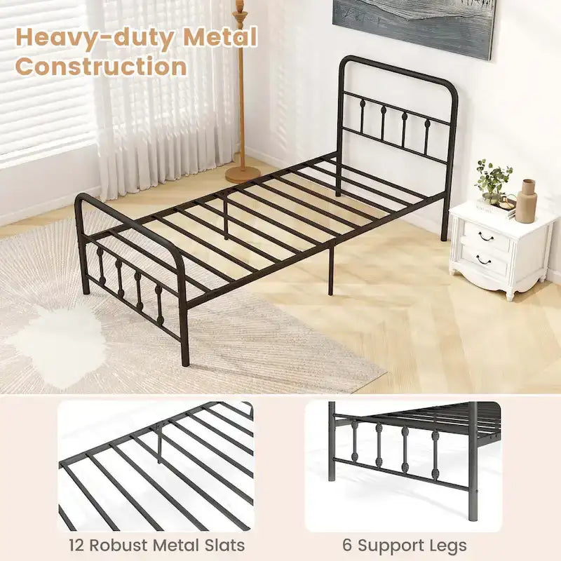 Costway Full/Queen/King Size Bed Frame with Headboard Under Bed