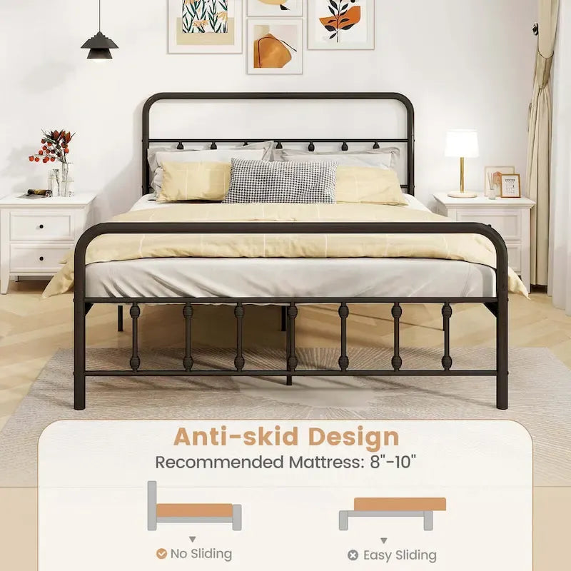 Costway Full/Queen/King Size Bed Frame with Headboard Under Bed