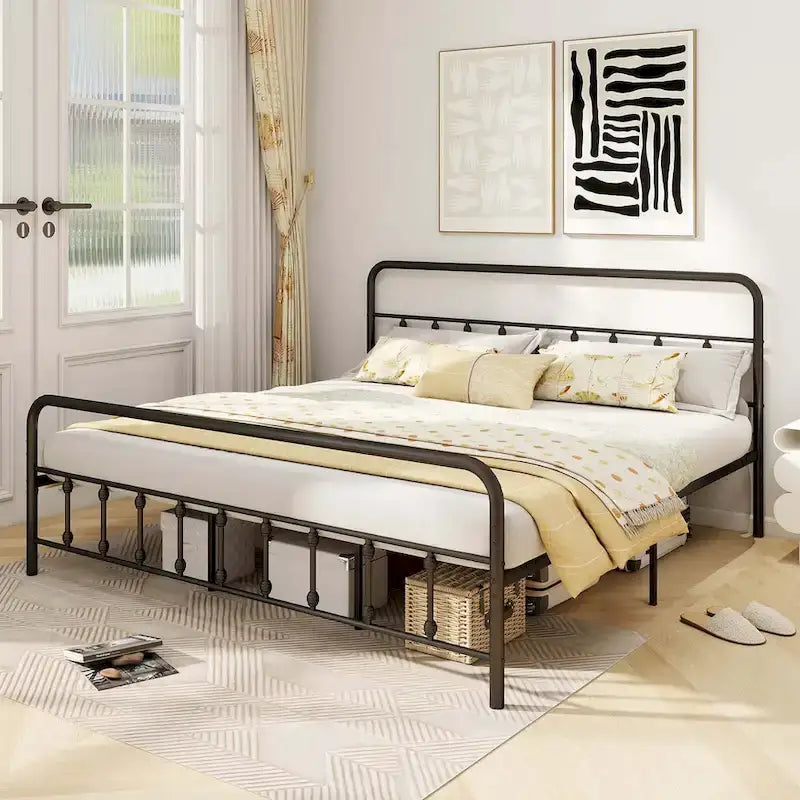 Costway Full/Queen/King Size Bed Frame with Headboard Under Bed