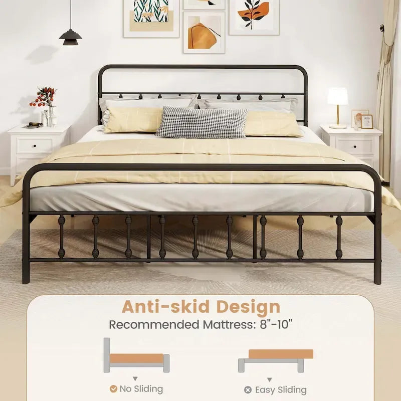 Costway Full/Queen/King Size Bed Frame with Headboard Under Bed