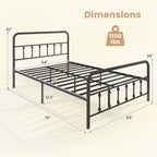 Costway Full/Queen/King Size Bed Frame with Headboard Under Bed