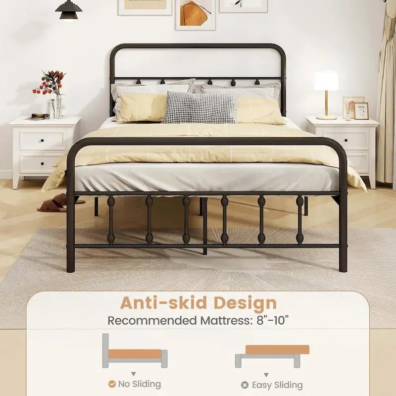 Costway Full/Queen/King Size Bed Frame with Headboard Under Bed