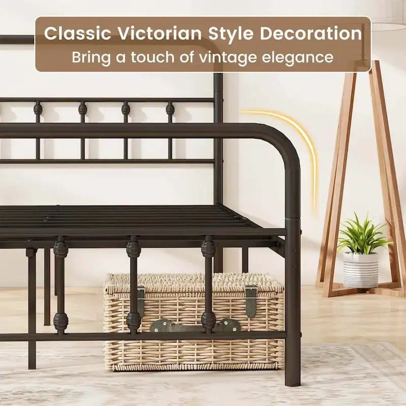 Costway Full/Queen/King Size Bed Frame with Headboard Under Bed