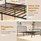 Costway Twin/Full/Queen/King Size Bed Frame Mattress Foundation with
