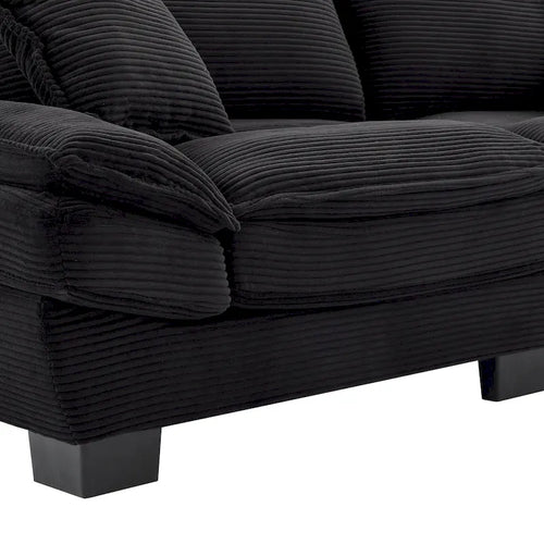 65.5 Upholstered 3-Seater Sofa Couch with Two Pillows and Sturdy Construction