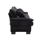 65.5 Upholstered 3-Seater Sofa Couch with Two Pillows and Sturdy Construction