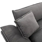 65.5 Upholstered 3-Seater Sofa Couch with Two Pillows and Sturdy Construction