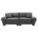 65.5 Upholstered 3-Seater Sofa Couch with Two Pillows and Sturdy Construction