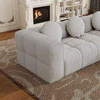 103 Chenille L-Shaped Sectional Sofa with Left Recliner, 3 Pillows and Modular Design