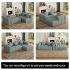 103 Chenille L-Shaped Sectional Sofa with Left Recliner, 3 Pillows and Modular Design