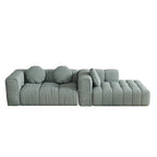 103 Chenille L-Shaped Sectional Sofa with Left Recliner, 3 Pillows and Modular Design