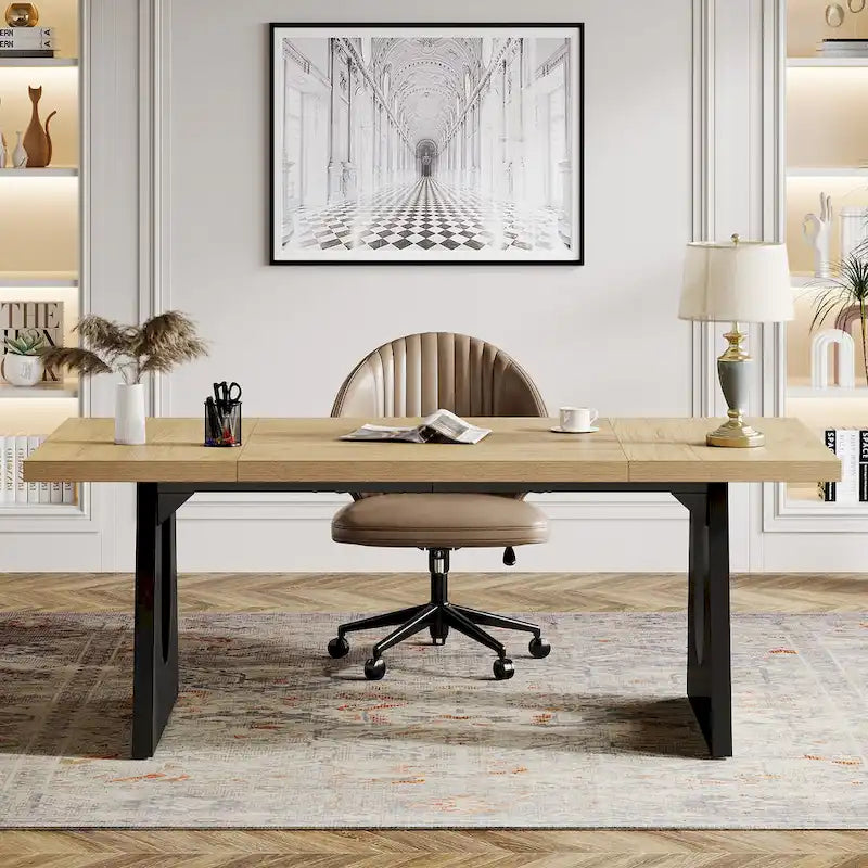 70.9 Inches Executive Desk Rectangular Computer Office Desk with Large Desktop