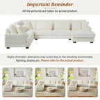 Oversized U-shaped Sectional Sofa with Chaise Lounge, 129 Modern Upholstered Sofa Couch, Corduroy Couch Set for Living Room