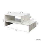 Modern Minimalist Stylish Coffee Table Double Layer Coffee Table with Open Storage, for Living Room, Black