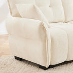 110.2 Chenille 3 Seater Upholstered Sofa, 2 Ottoman