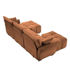 110.2 Chenille 3 Seater Upholstered Sofa, 2 Ottoman