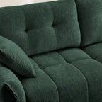 110.2 Chenille 3 Seater Upholstered Sofa, 2 Ottoman