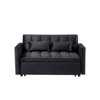 Modern Convertible Futon Sofa Bed,Adjustable Backrest,Armrest Holders