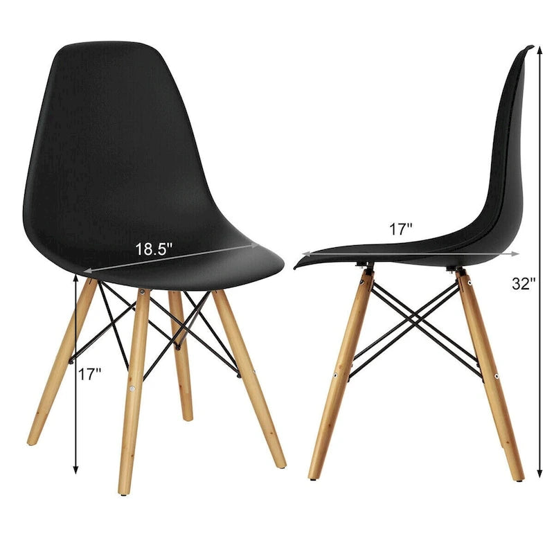 Gymax Set of 2 Modern Dining Side Chair Armless Home Office w/ Wood - See Details