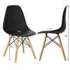 Gymax Set of 2 Modern Dining Side Chair Armless Home Office w/ Wood - See Details