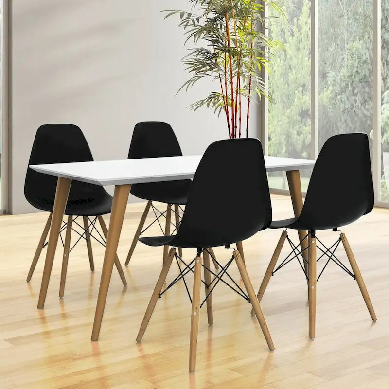 Gymax Set of 2 Modern Dining Side Chair Armless Home Office w/ Wood - See Details