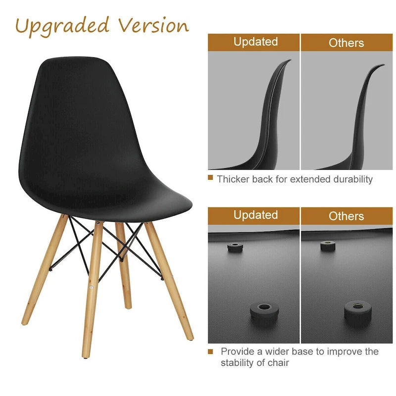 Gymax Set of 2 Modern Dining Side Chair Armless Home Office w/ Wood - See Details