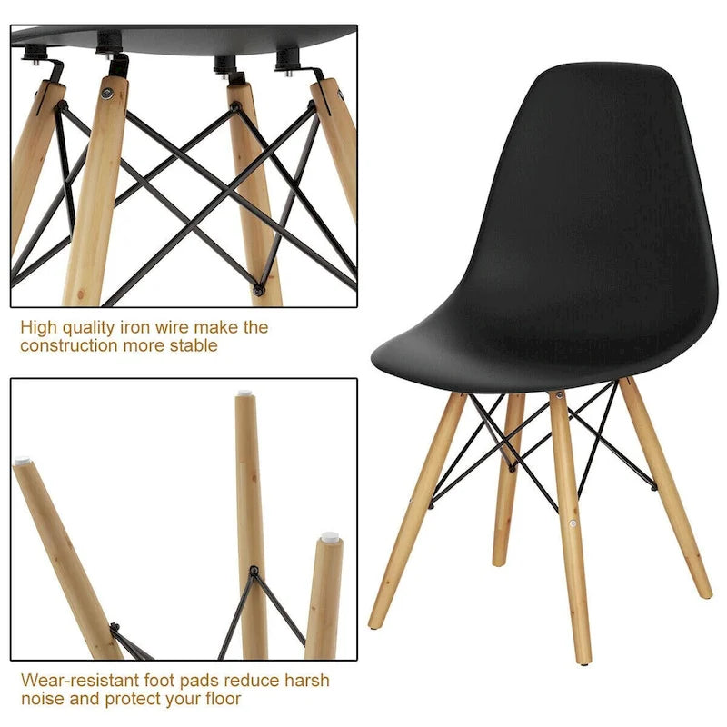 Gymax Set of 2 Modern Dining Side Chair Armless Home Office w/ Wood - See Details