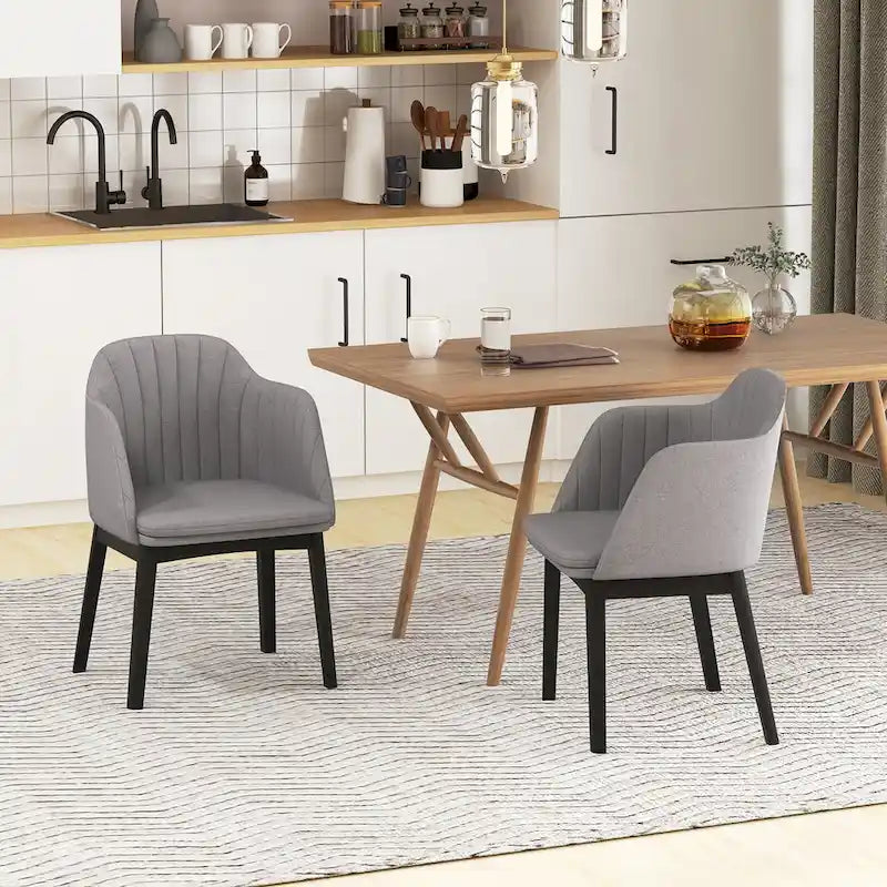 Gymax 2PCS Modern Dining Chairs Upholstered Velvet Accent Chairs w/