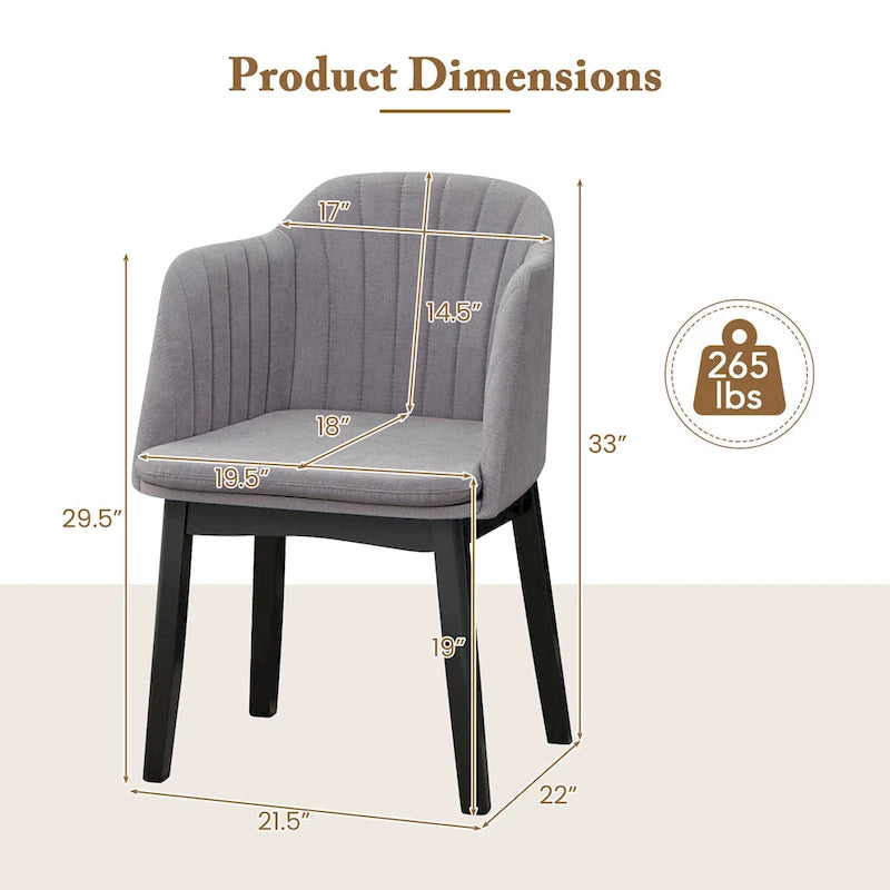 Gymax 2PCS Modern Dining Chairs Upholstered Velvet Accent Chairs w/